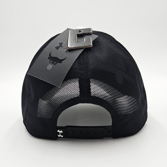 Under Armour Men’s Blitzing Trucker Mesh Hat Black/Red Adjustable Snapback 13834 - Picture 5 of 7